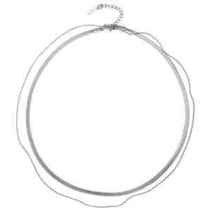 Blade Chain plus Snake Chain Steel Color / 18K