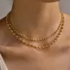 Wholesale PVD Coated Real Gold Plated Solid Color 201 Stainless Steel IG Style Simple Style Waterproof Non Tarnish 201 Stainless Steel Necklace