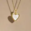 Wholesale PVD Coated Real Gold Plated 18K Gold Heart Shape 304 Stainless Steel Simple Style Waterproof Non Tarnish 304 Stainless Steel Necklace Pendant