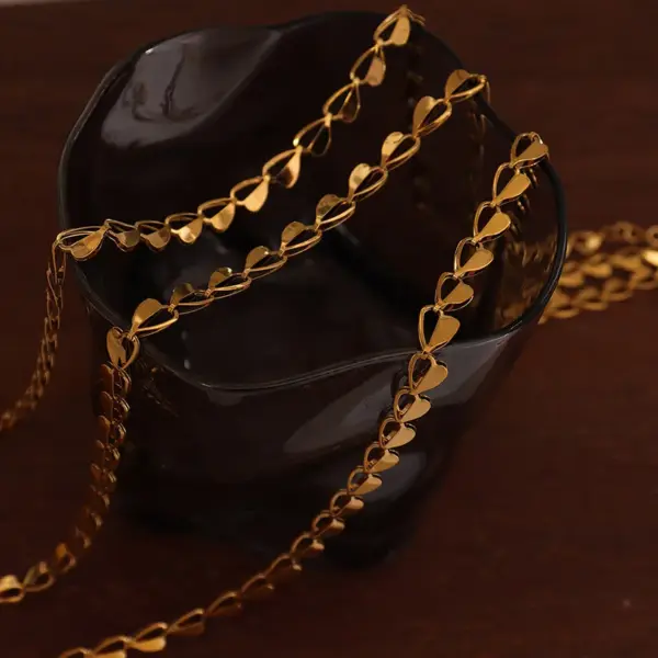 Wholesale PVD Coated Real Gold Plated 18K Gold Geometric 304 Stainless Steel Fashion Waterproof Non Tarnish Bracelets Necklace