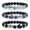 Wholesale Fashion Devil's Eye Palm Artificial Crystal Stone Irregular Beaded Polishing Bracelets 1 Piece