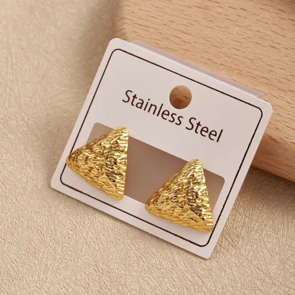Geometric Heart Triangle Shaped Earrings Ins Style Electroplated 304 Stainless Steel Fashionable Women's Hoop Earrings