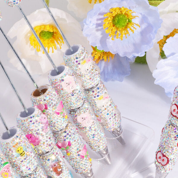 Wholesale New Fruit Shell Small Bee Clay Diamond Beaded Pen DIY Beaded Ballpoint Pen Accessories