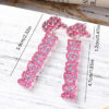 Wholesale Cross-border New Western-style Denim Hat HOWDY Pink Sequins Acrylic Pendant Earrings Distinctive Earrings