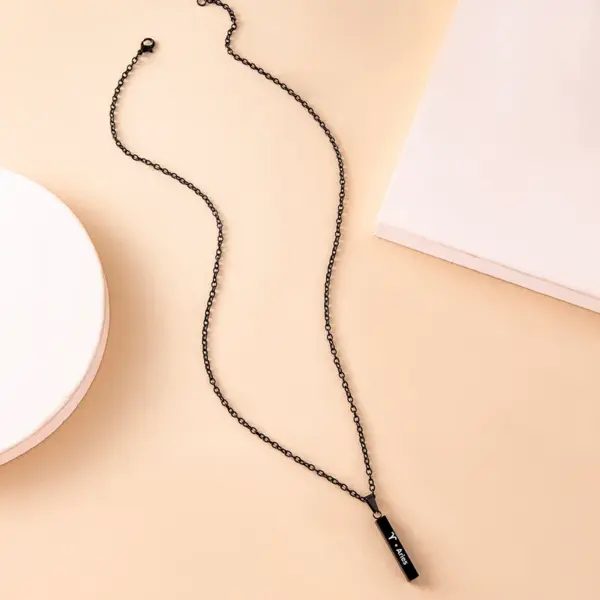 Wholesale 12 Constellation Stainless Steel Ing Pillar Necklace