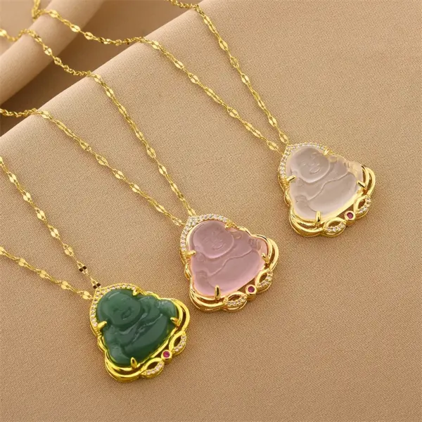 Wholesale Water Plating Vacuum Plating 18K Gold Plated 18K Gold Portrait 201 Stainless Steel Classical 201 Stainless Steel Pendant Necklace
