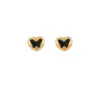 Wholesale PVD Coated 18K Gold Plated Heart Shape Stainless Steel Cute Waterproof Non Tarnish Ear Studs