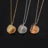 304 Stainless Steel 316L Stainless Steel Customization Laser Engraving Solid Color PVD Coated 18K Real Gold Plated Simple Style Waterproof Non Tarnish Plating Cable Chain Pendant Necklace