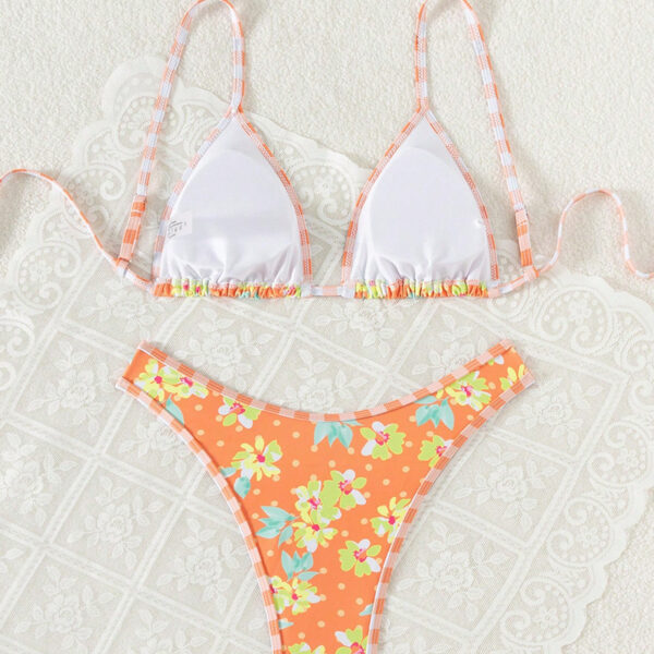 Wholesale 2025 New European and American Split Bikini Swimsuit Cross-Border Amazon Floral Sexy Beach Vacation Bikini