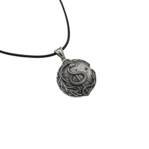 Wholesale New Punk Odin Trinity Celtic Knot Snake Pendant Necklace For Women, Men Hip Hop Party Jewelry