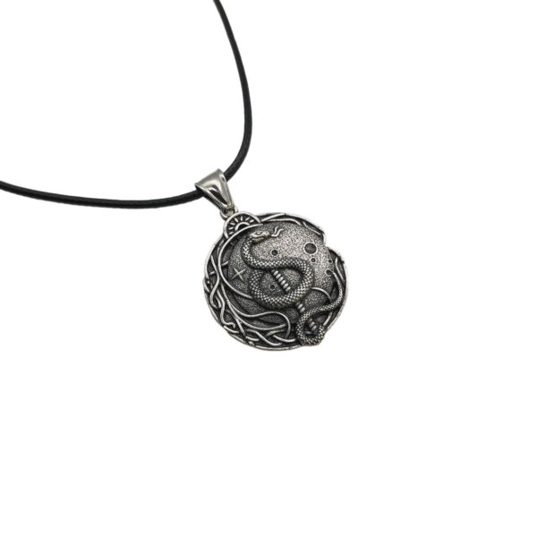 Wholesale New Punk Odin Trinity Celtic Knot Snake Pendant Necklace For Women, Men Hip Hop Party Jewelry