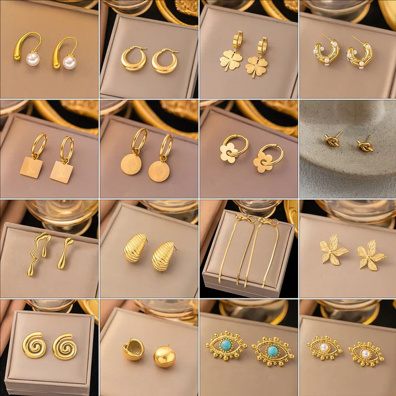 Wholesale 304 Stainless Steel PVD Coated Heart Shape Butterfly Shell Plating Sweet Simple Style op Earrings For Women's