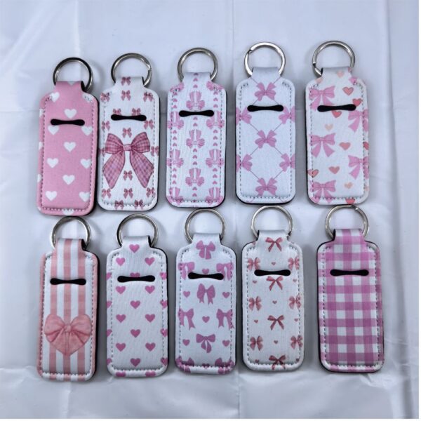 Wholesale Printed sunflower women's lipstick bag keychain