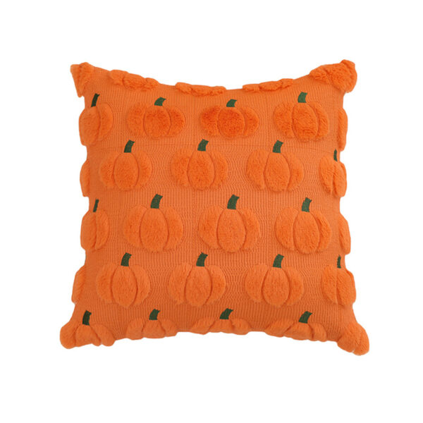 Wholesale Thanksgiving Autumn Plush Quilted Pumpkin Orange Throw Pillow/Backrest Cover