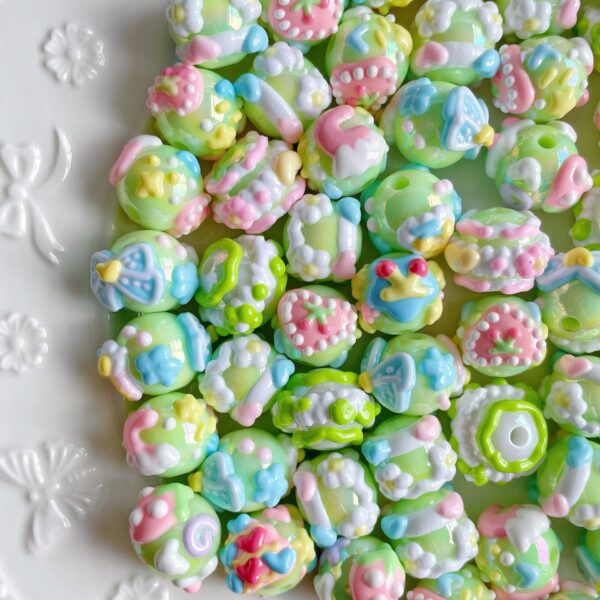 Wholesale Green Love Flower Beads