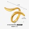 Wholesale PVD Coated 18K Gold Plated Lines 304 Stainless Steel IG Style Simple Style Waterproof Non Tarnish Open Rings