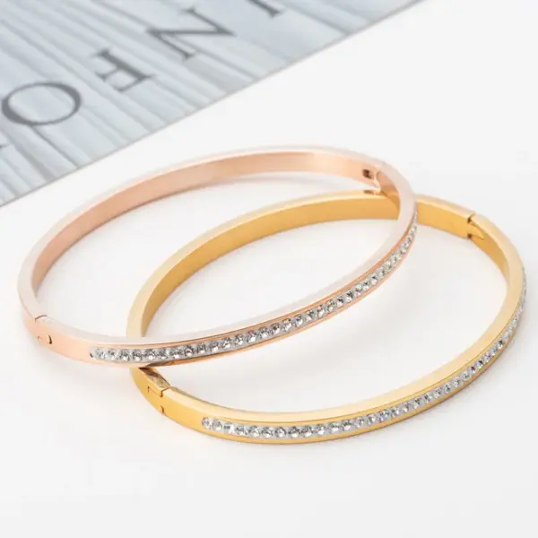 Wholesale Round Rose Stainless Steel Simple Style Bangle