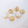 Wholesale 14K gold color copper plated real gold moon sun face head pendant star and moon inlaid zircon diy jewelry pendant