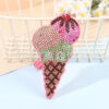 Wholesale Colorful diamond studded ice cream keychain