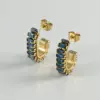 Wholesale 1 Pair Fashion U Shape Plating Inlay 304 Stainless Steel Rhinestones 18K Gold Plated Stainless Steel Earrings