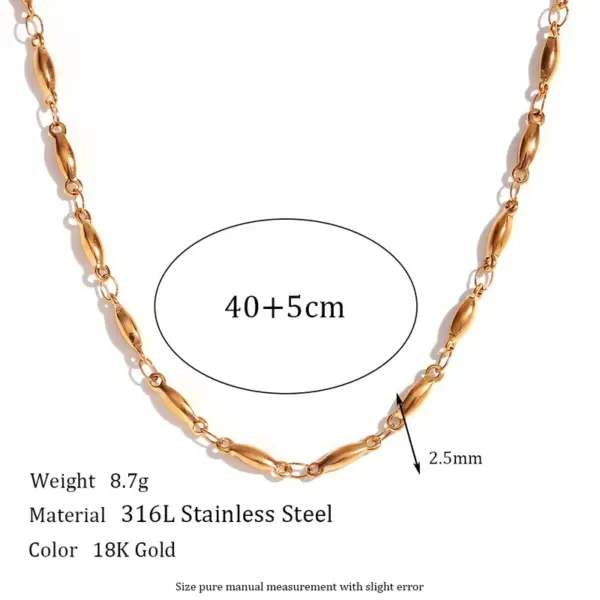 316L Stainless Steel Ion Plating (IP) Geometric Waterproof Non Tarnish Surgical Steel Basic Necklace For Women's