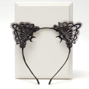 Wholesale Foreign trade cute sexy black lace cat ear hair band lace hair band headdress adult