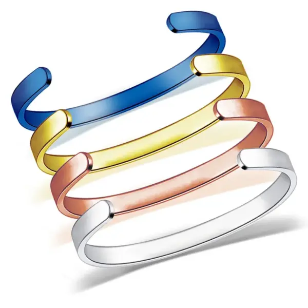 Wholesale Fashion C Shape Letter Stainless Steel Bangle