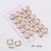 Wholesale 303 Stainless Steel Stainless Steel Solid Color Electroplating Imitation Gold Simple Style Asymmetrical Plating Gold Hoop Earrings