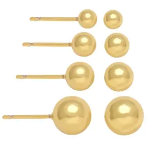 Wholesale 1 Pair Basic Simple Style Round Copper Plating 18k Gold Plated Ear Studs