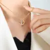 Wholesale 304 Stainless Steel Cat PVD Coated 18K Gold Plated Real Gold Plated Cute Waterproof Non Tarnish Plating Box Chain Pendant Necklace
