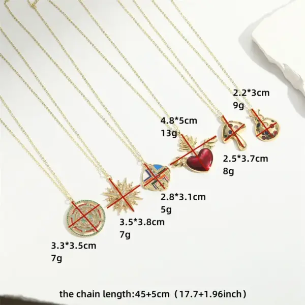 Wholesale Copper 14K Gold Plated Inlay Heart Shape Zircon Pendant Necklace