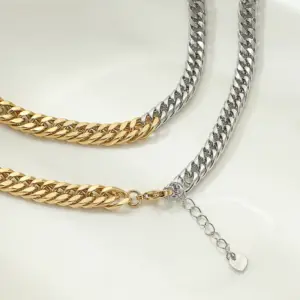Wholesale Vacuum Plating Real Gold Plated Geometric 304 Stainless Steel Fashion Waterproof Non Tarnish Necklace