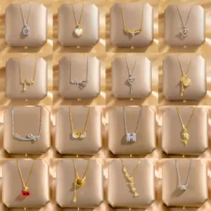 Wholesale Fashionable Minimalist Titanium Steel Necklace Women's Zirconia Clavicle Chain Elegant Luxury Jewelry Daily Wear Accessory