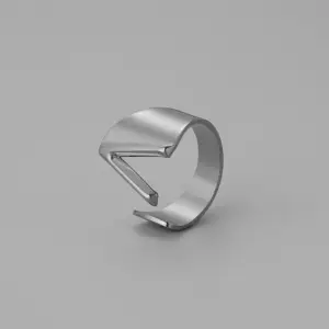Silver V Open Ring J382-48 / Adjustable Opening