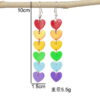 Wholesale Cross-Border European and American Rainbow Six-Color Acrylic Cute and Sweet Tassel Heart-Shaped Flower Arrow Earrings for Women