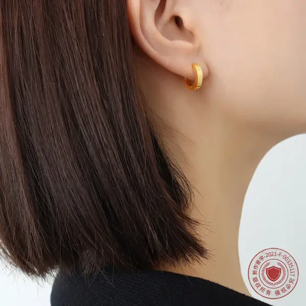 PVD Coated Real Gold Plated 18K Gold Geometric 304 Stainless Steel Waterproof Non Tarnish Earrings Ear Studs