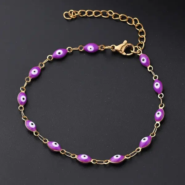 Ethnic Style Classic Style Artistic Devil's Eye Oval Simple 304 Stainless Steel 18K Gold Plated Bracelets In Bulk