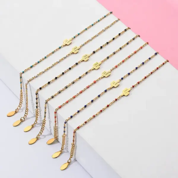 Wholesale Simple Style Cactus Stainless Steel Plating Bracelets