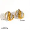 PVD Coated Real Gold Plated 18K Gold Geometric Solid Color 304 Stainless Steel Exaggerated IG Style Waterproof Non Tarnish Ear Studs
