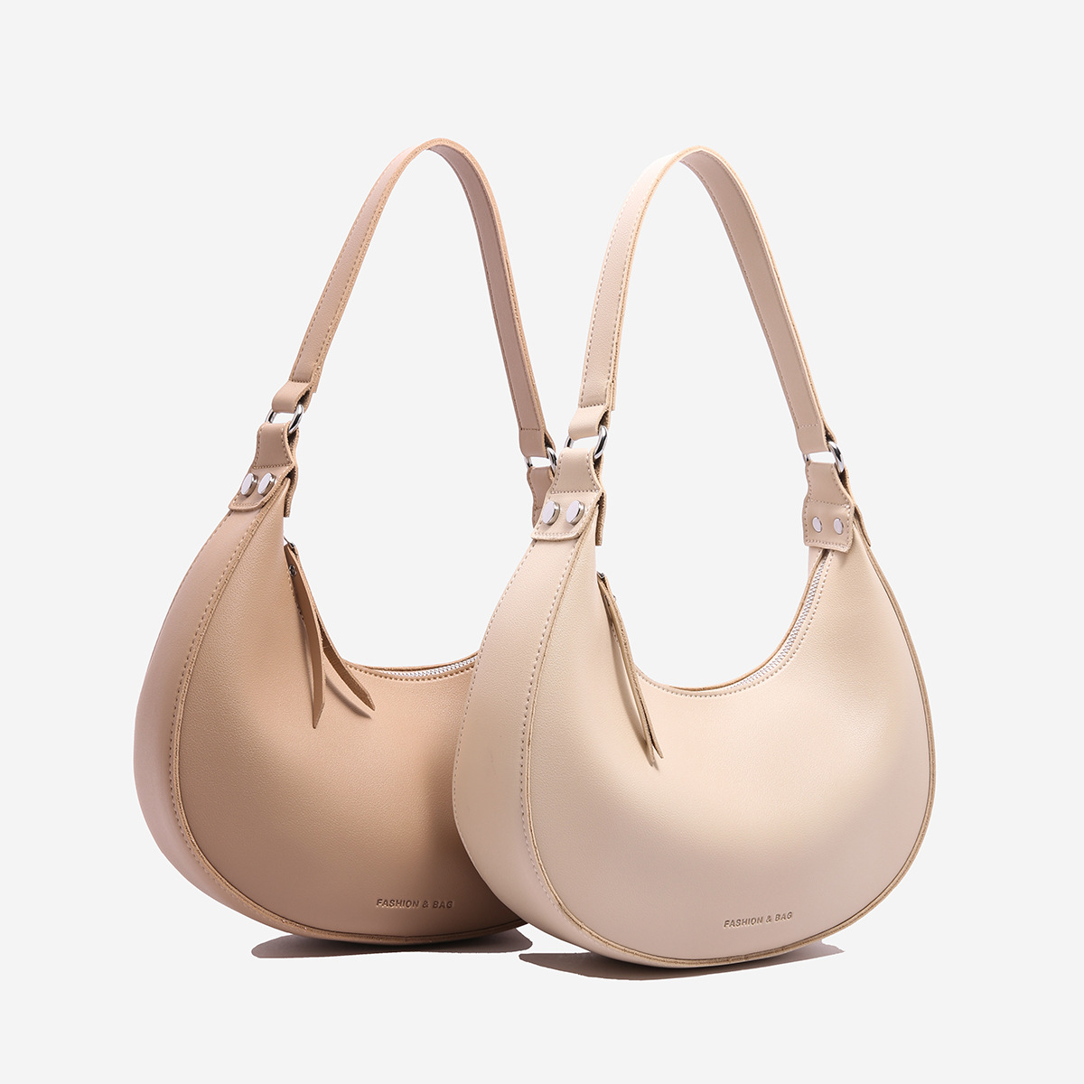 Wholesale Spring 2025 New Solid Color Half Moon Bag Elegant Simple Fashionable Korean-style One-shoulder Crosbody rtable Underarm Bag for Women