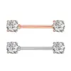 Fashion Geometric Stainless Steel Plating Zircon Adhesive Nail 1 Pair