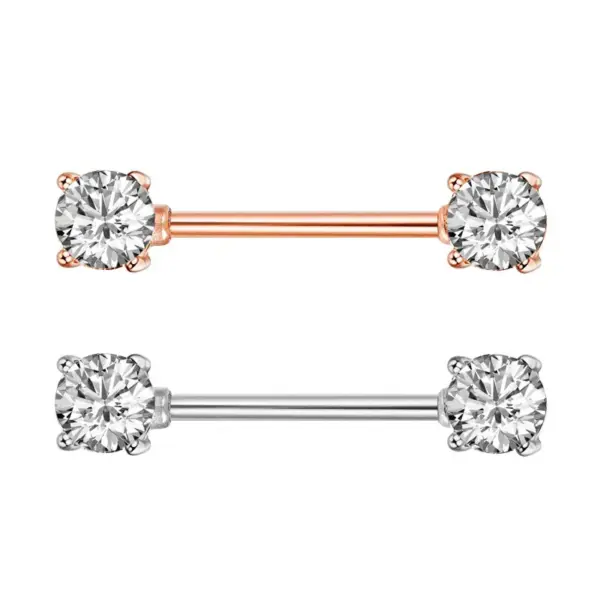 Fashion Geometric Stainless Steel Plating Zircon Adhesive Nail 1 Pair