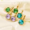 Wholesale PVD Coated 14K Gold Real Gold Plated Geometric 304 Stainless Steel Retro Roman Style Waterproof Non Tarnish Drop Earrings