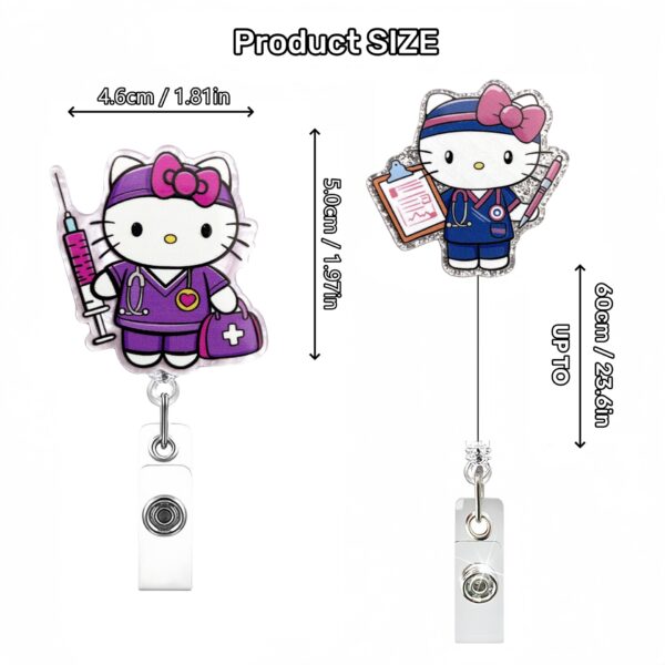 Wholesale Cross-border hot-selling glitter cute cat nurse cartoon badge scroll badge clip DIY new creative easy pull buckle