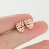 Wholesale PVD Coated 18K Gold Real Gold Plated Heart 304 Stainless Steel Simple Style Waterproof Non Tarnish Ear Studs