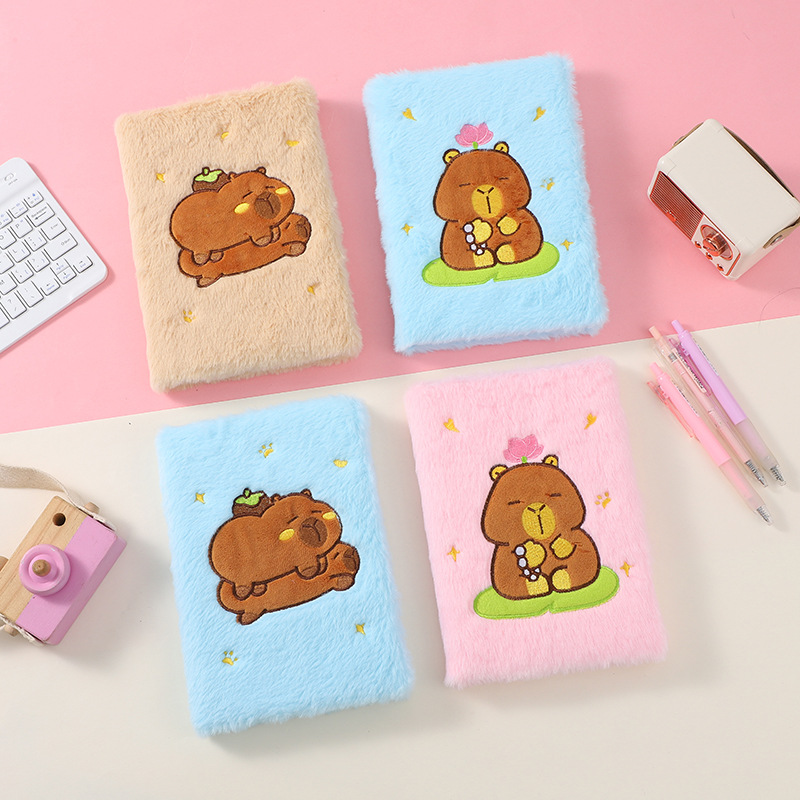 Wholesale Plush Hardcover cket Book Cute Cartoon Bear Plush Book rtable Notepad