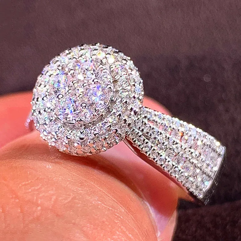 Wholesale Fashion Copper Inlaid Full Rhinestone Ring