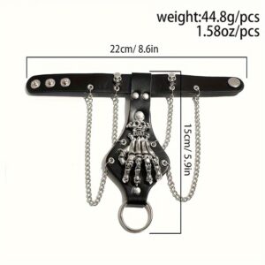 oly-1800fd2bc9475a3a6da724cb8fd686e0 Wholesale punk rivet skull bracelet for men