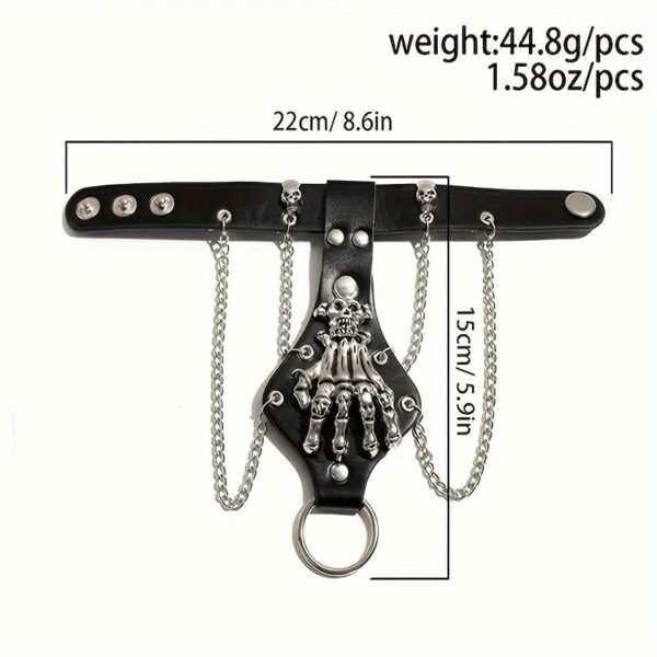 Wholesale punk rivet skull bracelet for men