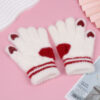 Wholesale Cute heart-shaped knitted woolen gloves